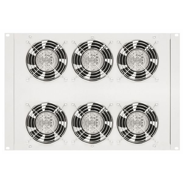 Roof fan-unit with 6 fans and thermostat, 19", 8U, RAL7035 image 1