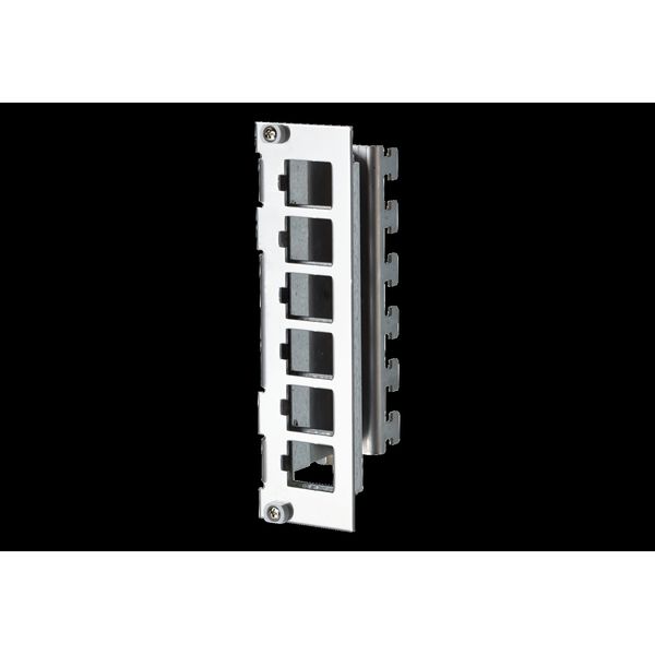 Keystone module frame 3RU, 7HP 6 port stainless steel unequipped image 2