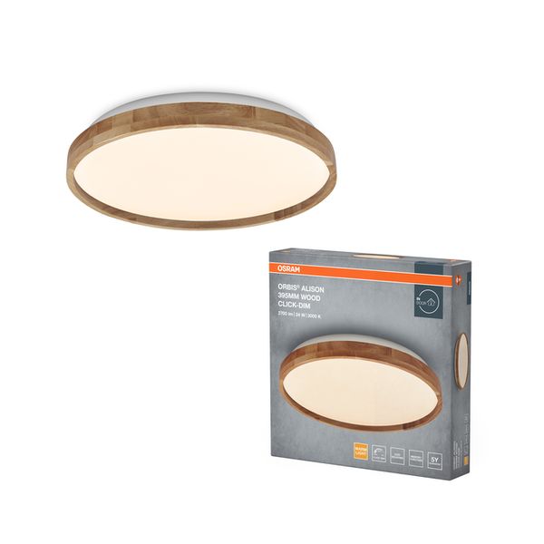 LED ceiling luminaire Orbis Alison 395 24W 830 ClickDim wood image 2