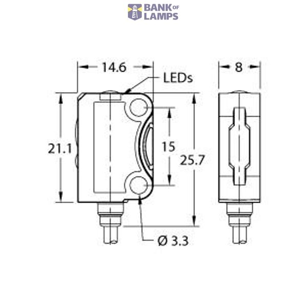 Photoelectric Sensor Diffuse Mode Sensor with Fixed-Field Background Suppression   VS8APFF30 image 2