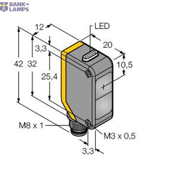 Photoelectric Sensor Diffuse-Mode Sensor with Fixed Background Suppression   Q20PFF50Q7 image 1