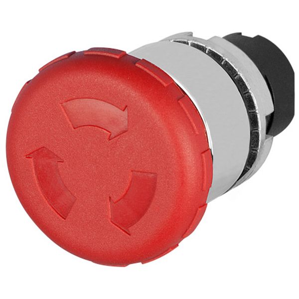 Mushroom push-button Ø 40, twist release, red, metal image 1