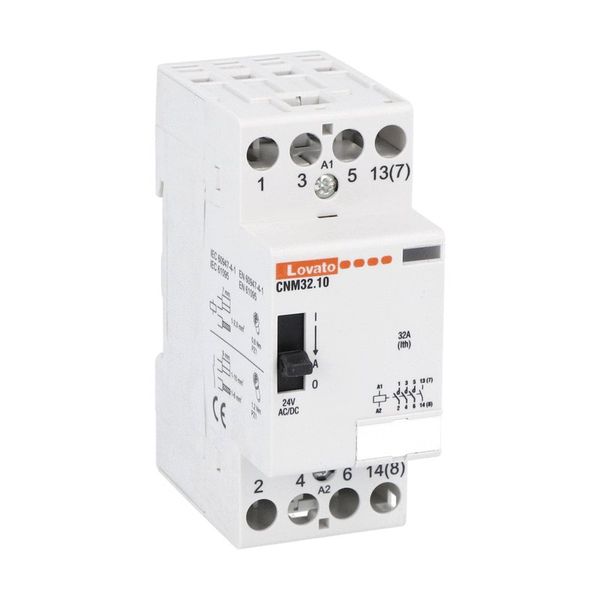 Modular contactor with manual control, three-pole or four-pole, 32A AC1, 24VAC/DC (4NO) image 1