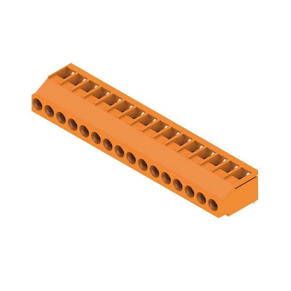 Printed circuit board terminals, 5.08 mm, Number of poles: 16, 180°, Solder pin length (l): 3.2 mm, tinned, orange, Clamping yoke connection, Clamping range, max. : 6 mm², Box image 4