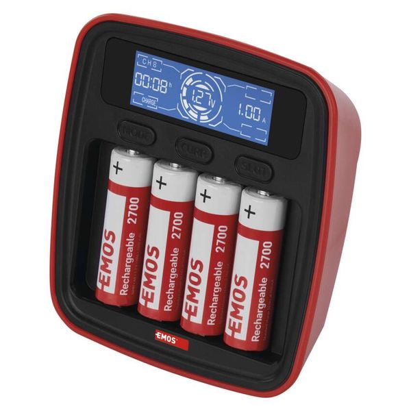 EMOS battery cartridge charger profi BCN-42D + 4AA 2700 image 1