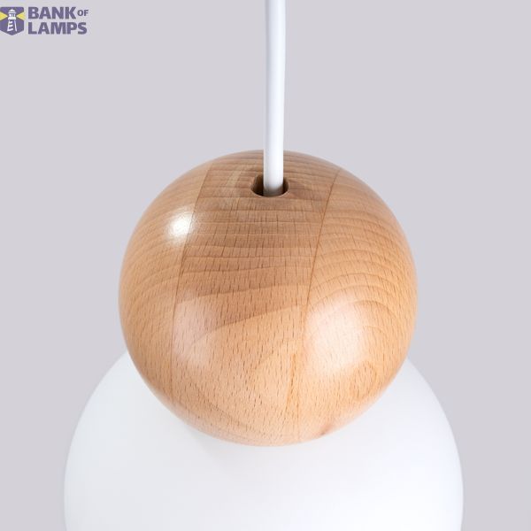 Pendant lamp PEKKA 3P white/natural wood image 4