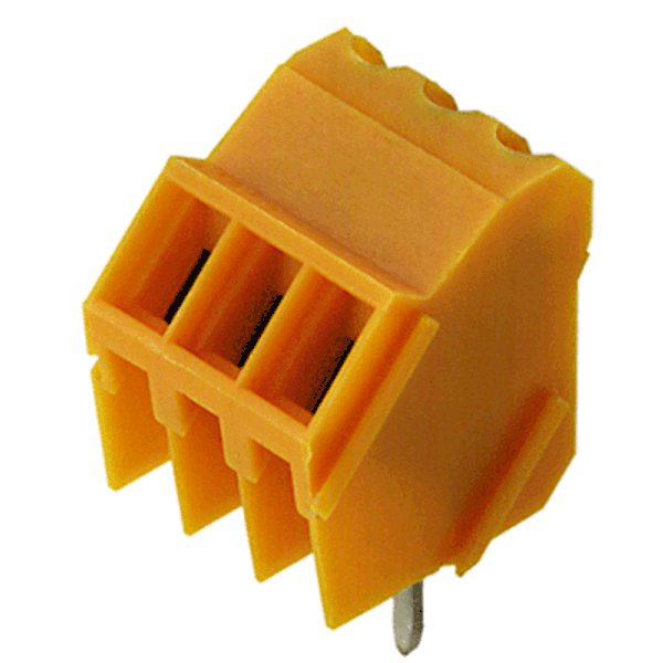 Printed circuit board terminals, 3.50 mm, Number of poles: 3, 135°, Solder pin length (l): 4.5 mm, tinned, orange, Clamping yoke connection, Clamping range, max. : 2.08 mm², Box image 6