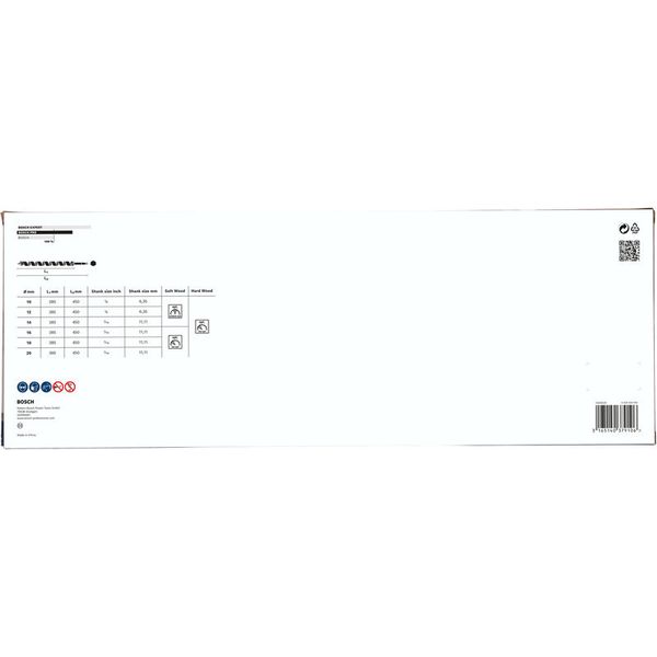 6-piece spur auger bit set 10; 12; 14; 16; 18; 20 mm/450 mm image 1