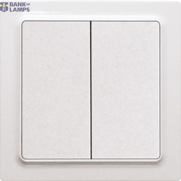 Wireless pushbutton 55x55mm without wire, pure white glossy image 1