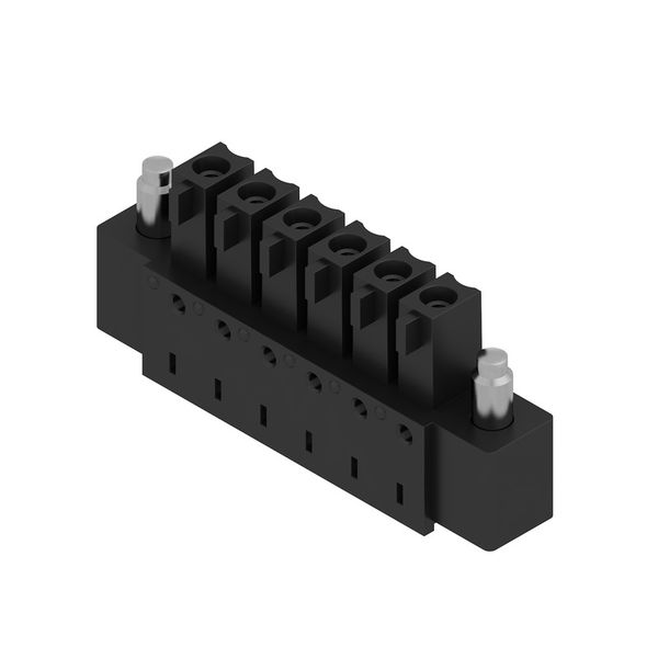 PCB plug-in connector, female header, Flange, THT/THR solder connection, 3.81 mm, Number of poles: 6, 90°, Solder pin length (l): 1.5 mm, tinned, black, Box image 2