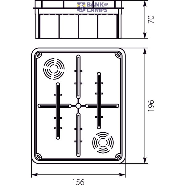 Flush-mounted box Pp/t 8 (156 x 196 x 68.5) image 2
