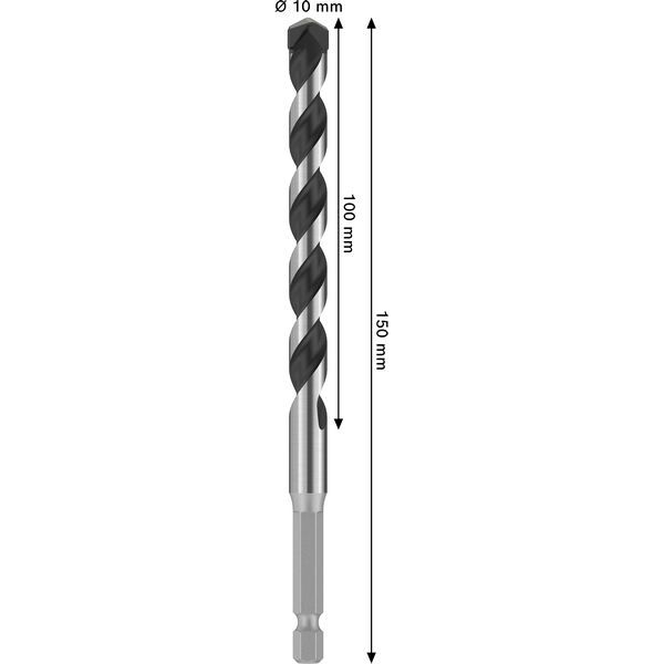 PRO HEX-5 Drill Bit 10x100x150mm image 1