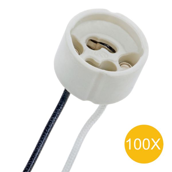 100-Pack Ceramic Lampholder GU10 250V 100W image 1