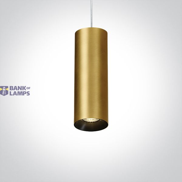 BRUSHED BRASS PENDANT GU10 10W DARK LIGHT image 1