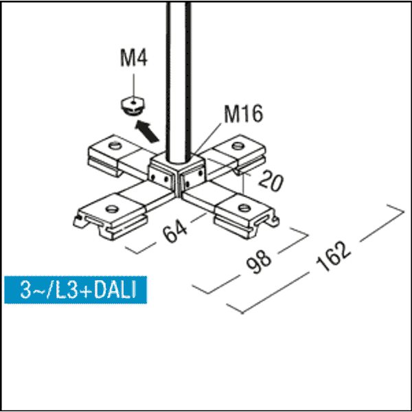 3PH/L3+DALI ABH VERB-K WH - install. component for cross connector image 2