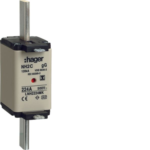 NH2C-Fuse-link 224A 500V gG twin-Indicator insulated gripping lugs image 1