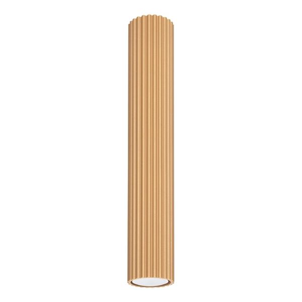 CYLINDRICAL CEILING LAMP 40 CM GOLD CARBON VERTICAL PATTERN GU10 image 1