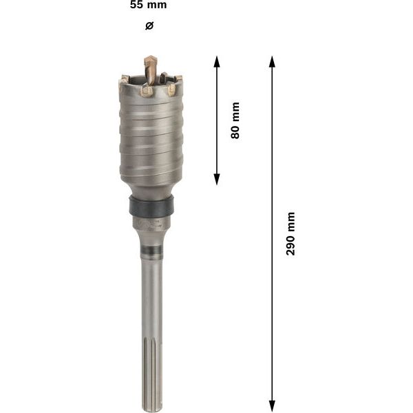 SDS-max-9 core cutter 55 x 80 x 160 mm image 1