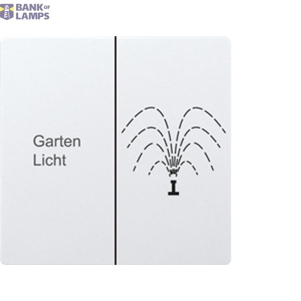 Double rocker laser engraved for wireless pushbutton E-Design65 pure white glossy image 1