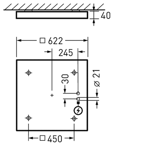 Surface-mounted luminaire Creavo D Lens White ETDD 30W 5000lm Wide reduced glare UGR19 (W19) IK03 3 SDCM 7629951 image 1