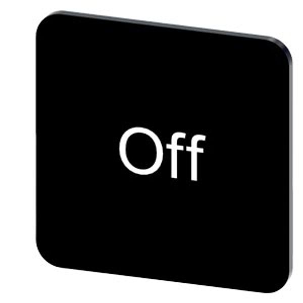 Labeling plate 22 x 22 mm, label black, labeling: Off image 1
