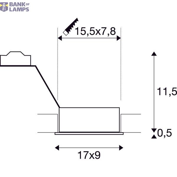 NEW TRIA II MR16 downlight, rectangular, matt white, max. 2x50W, incl. clip springs image 1