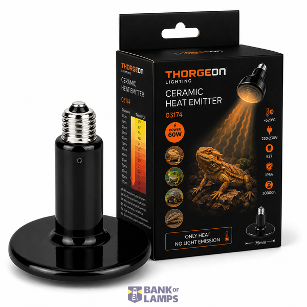 Ceramic Heat Emitter 60W E27, Diameter 75mm image 1