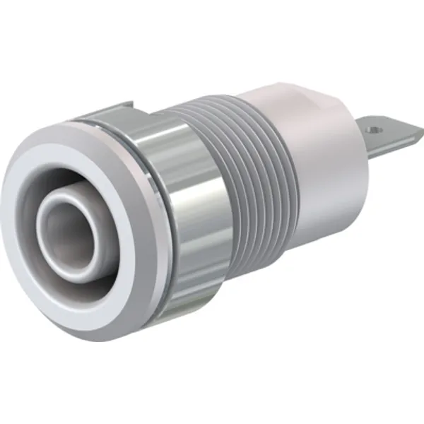4 mm socket, flat plug connection, mounting Ø 12.2 mm, CAT III, white, 49.7044-29 image 1