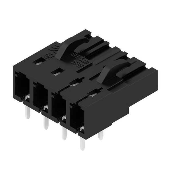 PCB plug-in connector, female header, closed side, THT solder connection, 5.08 mm, Number of poles: 4, 90°, Solder pin length (l): 4.5 mm, tinned, black, Box image 4
