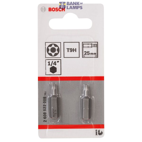T9H Security-Torx® screwdriver bit, Extra Hard T9H, 25 mm 2 pcs. image 1