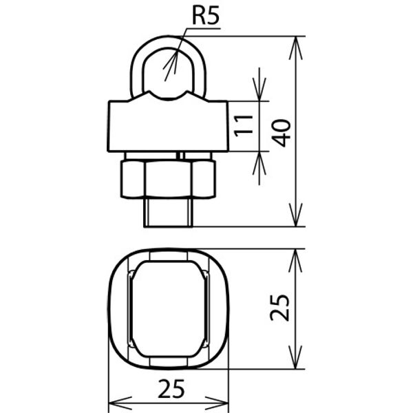 KS connector Cu-RCB f. Rd 6-10mm one-piece with spring washer image 2