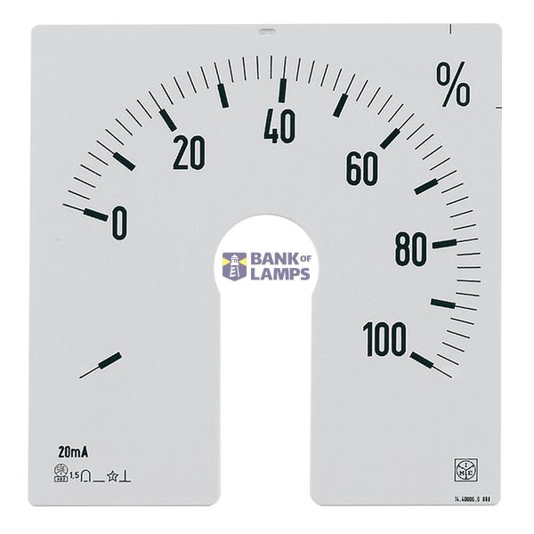 Interchangeable scale for ammeters AQ96M (by CT) - In: 4÷20mA image 1