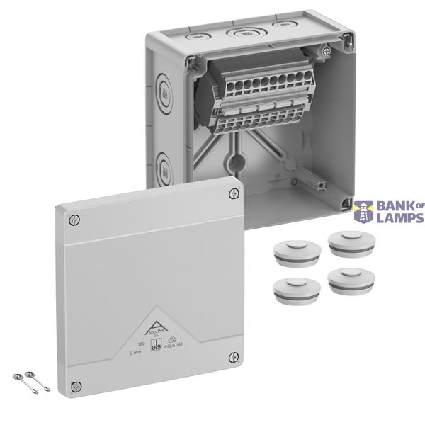 Junction box, Type of protection IP66/IP67/IP69, max. 6², IK09, Protection class II, Ui 690V AC, Ui 690V DC, DLG, DNV, VDE, Halogen free image 1