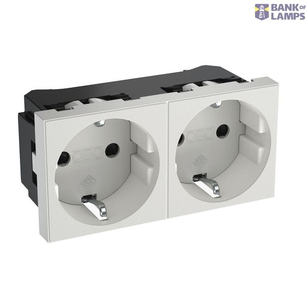 Socket 0°, double protective contact 90x45x42 Polycarbonate Eco Matt P image 1