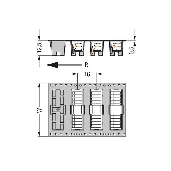 THR male header 0.8 x 0.8 mm solder pin angled black image 3