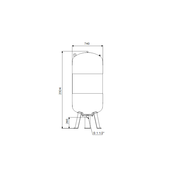 Expansion tank GT-U-800 PN16 G1½&quot; V coated flange, vertical, blad image 2