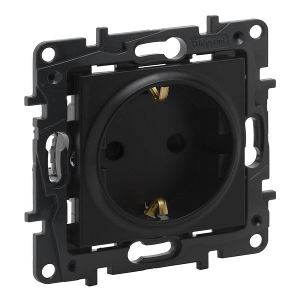 2P+E SCH SCKT SHUT AUTO BLACK image 1