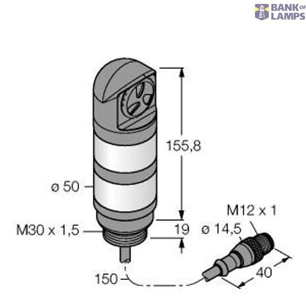 LED Signal Light Tower Light   TL50GRALSQP image 1