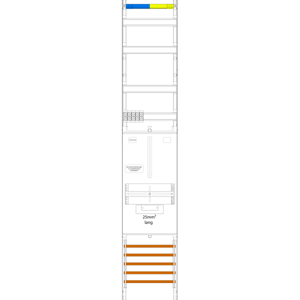 Meter field VZ6-25L, 1 field, H=1350mm, 1-3.HZ 25mm² long, cable, vert. 2r (VZ6-25L) image 1