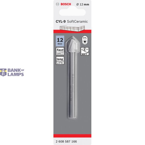 Tile drill bit CYL-9 Ceramic 12 x 90 mm image 2