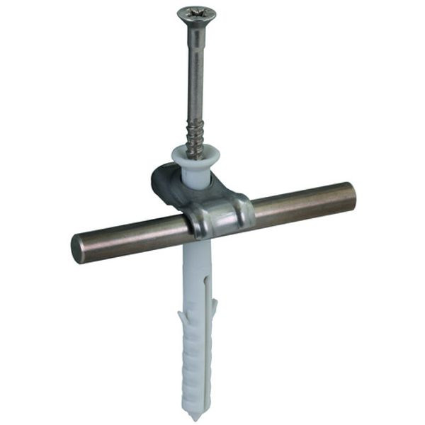 Conductor holder DEHNQUICK StSt with nail dowel 8x80mm for Rd 6-10mm image 1