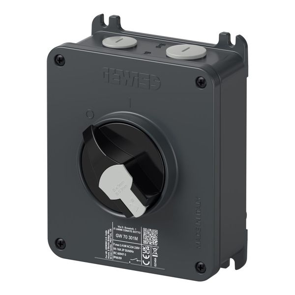 Rotary Isolator Switch 25A 2P IP66/IP69 Surface Mount Aluminium image 1