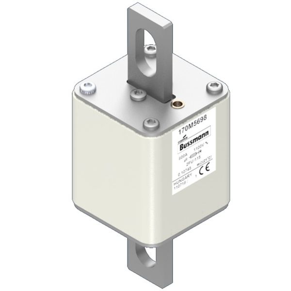 Fuse-link, high speed, 900 A, AC 1000 V, size 2, 61 x 77 x 160 mm, aR, IEC, UL image 2
