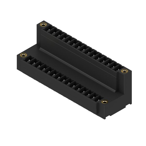 PCB plug-in connector, male header, Flange, THT/THR solder connection, 3.81 mm, Number of poles: 30, 180°, Solder pin length (l): 3.2 mm, tinned, black, Box image 4