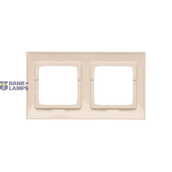 Double button with light indicator box for switches and push buttons, Bronze matt, metalic image 1