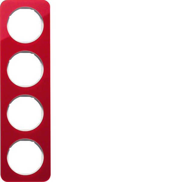 Frame 4gang, R.1, red trans./p. white glossy, acrylic image 1