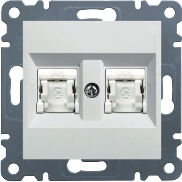 Data socket 2xRJ45, Cat.6 UTP-white image 1