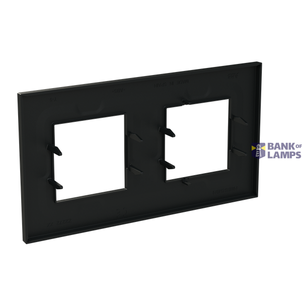 Frame 2-gang / 2+2-modules - Niessen logo - S - Matt Black image 2
