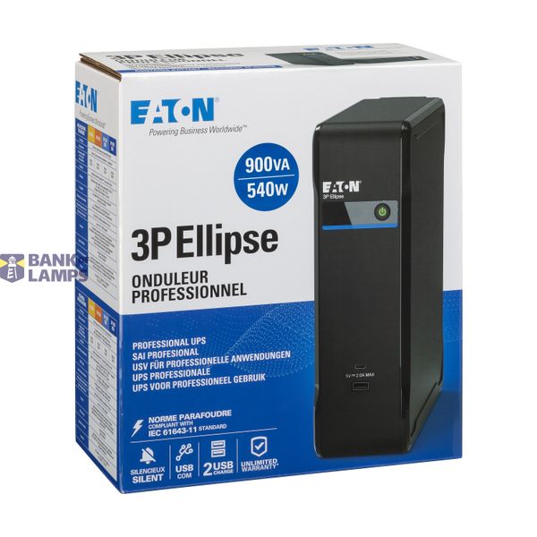 Eaton 3P Ellipse UPS USB FR, 900 VA, 540 W, Input: C14, Outputs: (3) F image 19