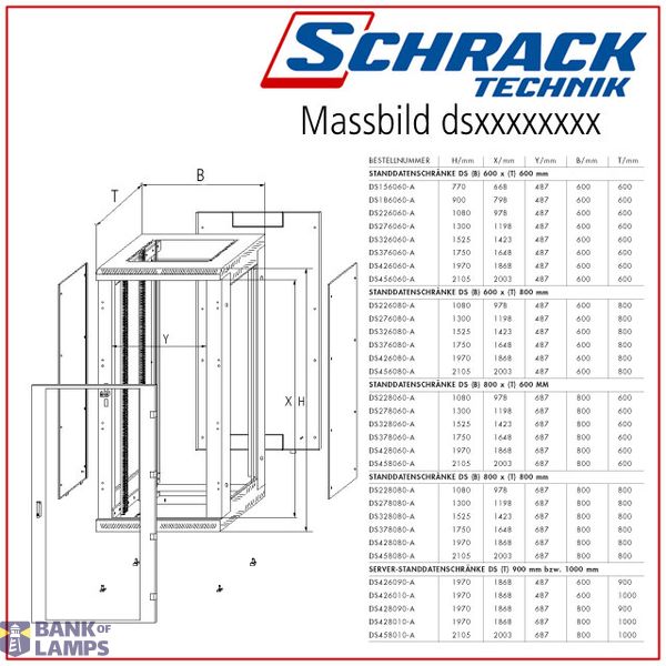 Network Enclosure Freestanding DS, W800xH1970xD900, 19", 42U image 6